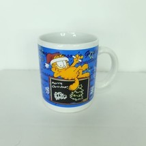 Porcelain Christmas 1996 Garfield Paws Coffee Mug Tea Cup Season&#39;s Greet... - £19.45 GBP