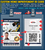 CUSTOM PVC ID Card w/ Clip for HOME IMPROVEMENT. Everything Custom - $38.22