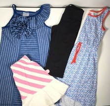 Girls Sz. 5 Clothes Lot 4pc Capri Leggings Dresses Skirt Mixed Brands - £18.19 GBP
