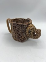 Avon Wicker Elephant Coffee Mug Holder Basket 4&quot; x 7&quot; x 3.25&quot;  EUC Vintage - £10.99 GBP