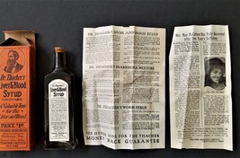  antique Dr THACHER MEDICINE BOTTLE BOX CONTENT chattanooga tn LIVER BLO... - £71.18 GBP