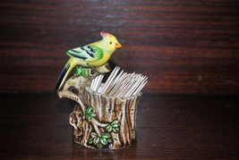 Ceramic Toothpick Holder Woodpecker on a Stump 1950s Mint FREE SHIPPING - £15.97 GBP
