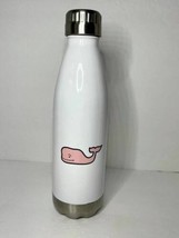 Vineyard Vines Tailgate Water Bottle White Pink Whale Screw Top Lid 17.5oz - $17.79