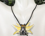 Fae Pixie Dust Magic Feline Cat With Fairy Wings Pewter Jewelry Necklace - $15.99