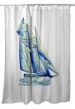 Betsy Drake Blue Sailboat Shower Curtain - £87.04 GBP