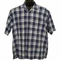 George Strait Men&#39;s Shirt L Blue White Plaid Short Sleeve Button Front L... - $13.92