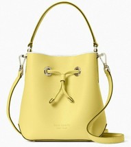 Kate Spade Eva Small Bucket Yellow Limelight Leather WKRU6736 NWT $329 Ret FS - £90.20 GBP