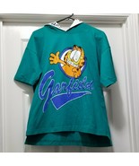 Vintage Garfield Hooded Womens Shirt Teal Sz L New Without Tags - $583.03 MXN