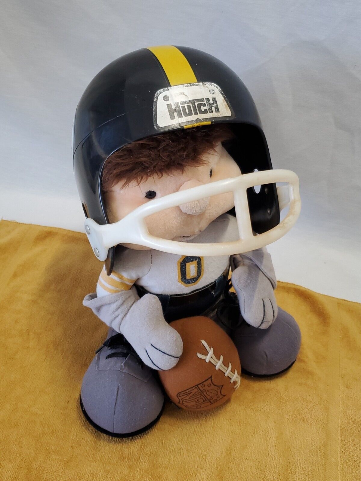VINTAGE Pittsburgh Steelers Plush Doll with Hutch Football Helmet - £116.76 GBP
