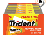 Full Box 6x Packs Trident Pocket Pack Tropical Twist Gum | 28 Sticks Per... - $26.74