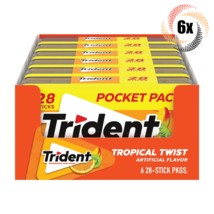 Full Box 6x Packs Trident Pocket Pack Tropical Twist Gum | 28 Sticks Per Pack - $26.74