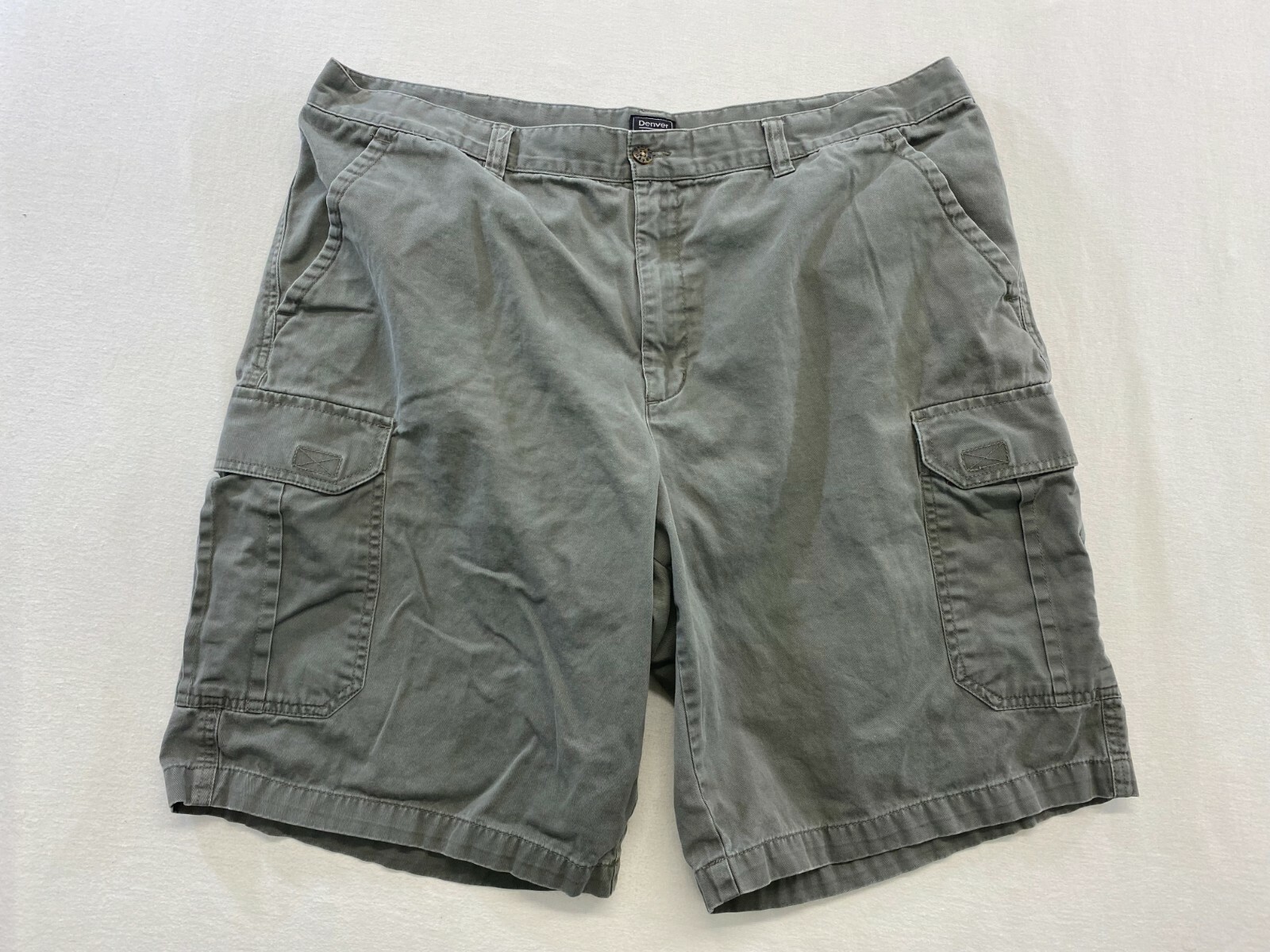 Denver Hayes Men&#39;s Cargo Shorts Size 40 Gray Cotton Flat Front Casual Sh... - $7.92