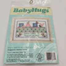 Vintage Baby Hugs Birth Record Cross Stitch Kit New 1989 Precious Keepsakes - $19.79