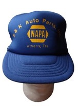 Vintage NAPA S &amp; K Auto Parts  Athens TN  Blue Snapback Trucker Hat Mesh... - £11.96 GBP