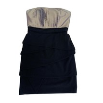 Max And Cleo Gold And Black Empire Waist Strapless Cocktail Dress Size 2 - $140.97 MXN