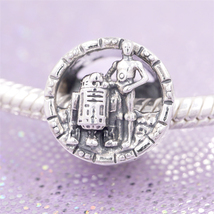 2020 Winter Release 925 Sterling Silver Star Wars C3PO and R2D2 Openwork Charm  - £12.94 GBP