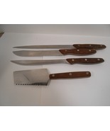 4 PCS Zylco Knife Set, USA Made, Handcrafted, Wood Handle, Serrated Edge - $470.22 MXN