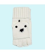 Kate Spade Gloves Polar Bear Pop Top Gloves Fingerless Mittens Merino Wool  - $58.82