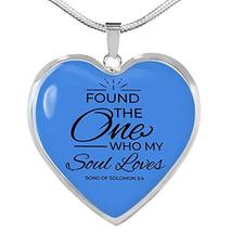 Express Your Love Gifts Song of Solomon Necklace Engraved 18k Gold Heart Pendant - £55.35 GBP