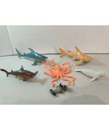 Lot Of 6 Ocean &amp; Sea Life Animals Shark Octopus Whale Seal Toy Figures  - $22.43 CAD