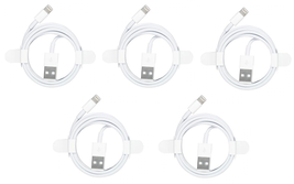 (5 Pcs) Original OEM Apple - 3.3&#39; USB Type A-to-Lightning Charging Cable - White - £31.57 GBP