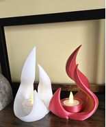 Flickering Flame Tea Light Holder  Modern 3D Printed Candle Decor  Safe ... - $14.00