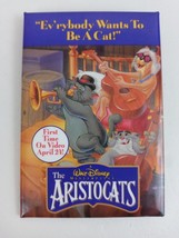 Walt Disney Masterpiece The Aristocats First Time On Vide Movie Promo Pin Button - £6.44 GBP