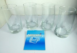 Nescafe Set of 4 Coffee Glass Modern Curve Design for Frappe, Collectibl... - £159.50 GBP