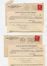 2 Overdrawn Account Notices Bank of Westbury Trust New York 1932 - $17.82