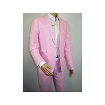 Mens Premium 100% Linen Cocktail Suit by INSERCH Breathable and cool SU880 Pink image 4