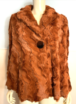 Ivy Jane Rust Faux Fur Long Sleeve One Button Lined Jacket Size XS - £28.37 GBP