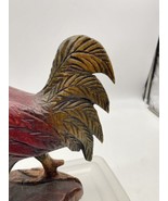 Large Wooden Carved Chicken Rooster Jamaica Primitive Folk Art 11”x10” - £31.58 GBP