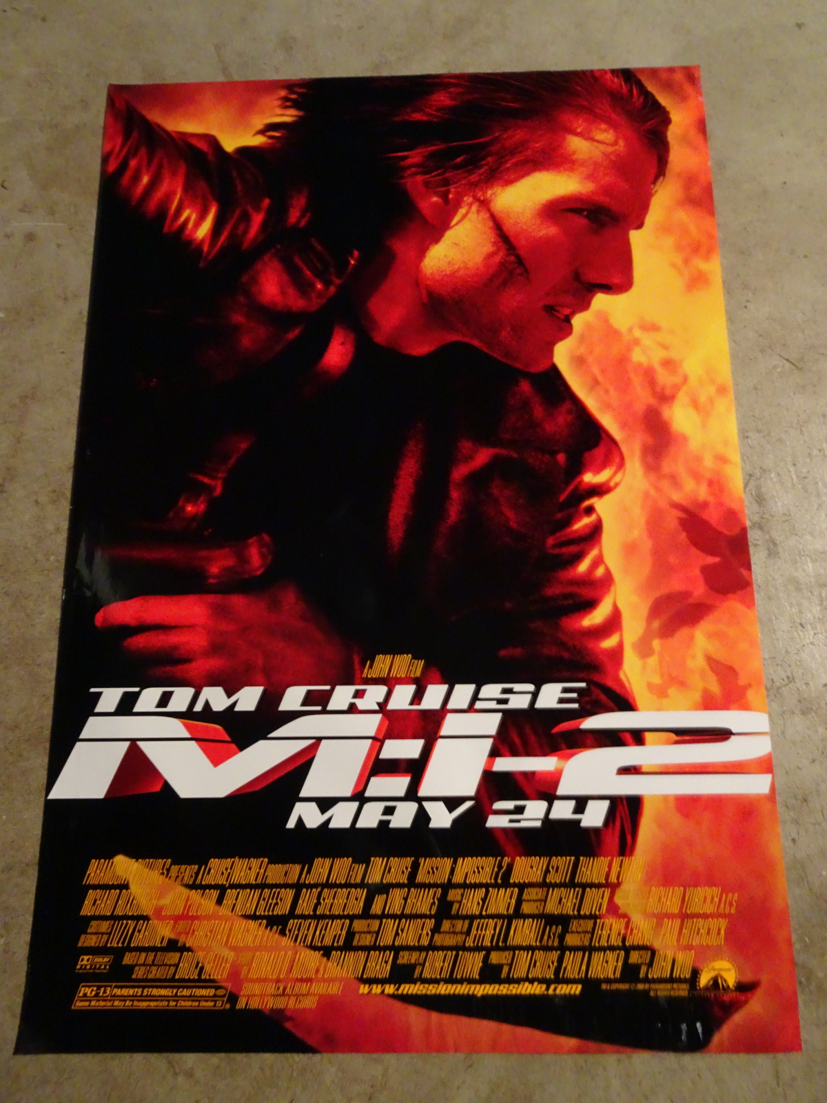 M:I-2 MISSION IMPOSSIBLE 2 - MOVIE POSTER WITH TOM CRUISE (YELLOW LETTER... - $3.00