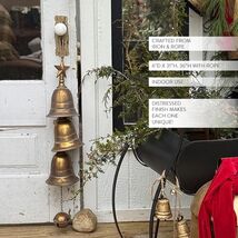 GRAND CASCADING IRON BELL TRIO CHRISTMAS HOLIDAYS DECORATION VINTAGE - $173.24