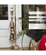 GRAND CASCADING IRON BELL TRIO CHRISTMAS HOLIDAYS DECORATION VINTAGE - $173.24