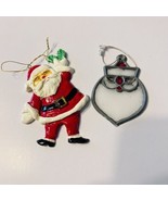 Santa Claus Christmas ornaments plastic lot of two - $14.48