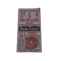 1977 Toronto Blue Jays at Detroit Tigers Ticket Stub Rusty Staub 4 for 4 - €9,50 EUR