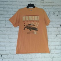 New Orleans Mens T Shirt Medium Orange The Big Easy Trading Company Alligator - £11.56 GBP