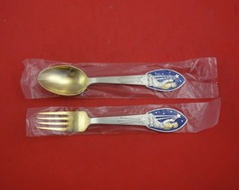 Christmas by A. Michelsen Sterling Silver Fork and Spoon Set 2pc 1935 Sh... - £202.58 GBP