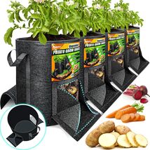 Sturdy 4-Pack 15 Gallon Planting Bags with Unique Harvest &amp; Visibility W... - $61.33