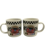 Vintage NASCAR Mugs Gibson Set of 2 Coffee Cups Mug 2002 Stoneware Red C... - £27.79 GBP