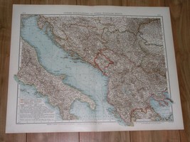 1905 Antique Map Of Croatia Bosnia Serbia / Kosovo Montenegro Albania Greece - £25.57 GBP