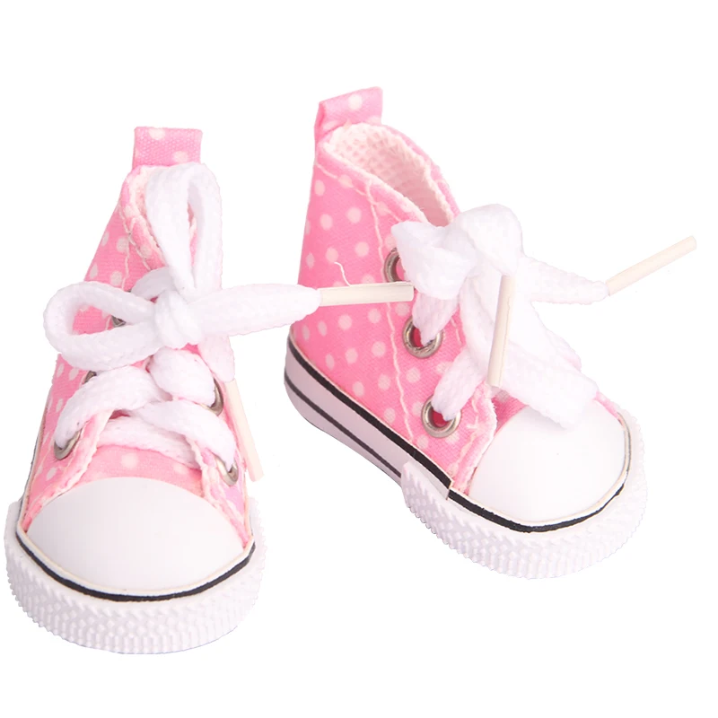 Play 5cm Canvas Shoes For EXO Nancy Doll Hand Made 12 Colors Dot Mini Canvas Sho - £23.10 GBP