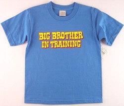 NWT Boy&#39;s Big Brother in Training SS 100% Cotton Blue T-Shirt, M (5/6) - £6.48 GBP