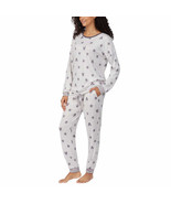 Disney Mickey Cozy 2PC Long Slv Pajama Set Gray Women&#39;s Sz M-XXL NWT - $23.14