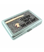 Leather Cracks Dreams Don't Baseball Design Metal Silver Cigarette Case - $16.78