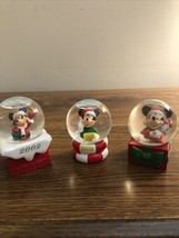 Lot Of 3 Jc Penny's Disney Mickey Mouse Christmas Mini Snow Globes 02,06,13 - $16.82