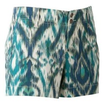 Sonoma Life + Womens Misses Ikat Shorts Blue Twill Size 6 - £11.84 GBP