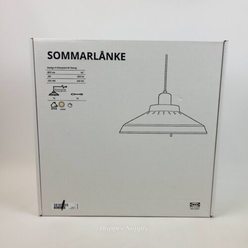 IKEA SOMMARLANKE LED Pendant Lamp Indoor/ Outdoor Red 15&quot; 405.445.99 New - $37.33