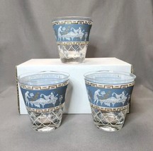 Vintage Cera Etruscan Frieze Old Fashioned Lowball Starlyte Glasses MCM Set of 3 - £22.91 GBP